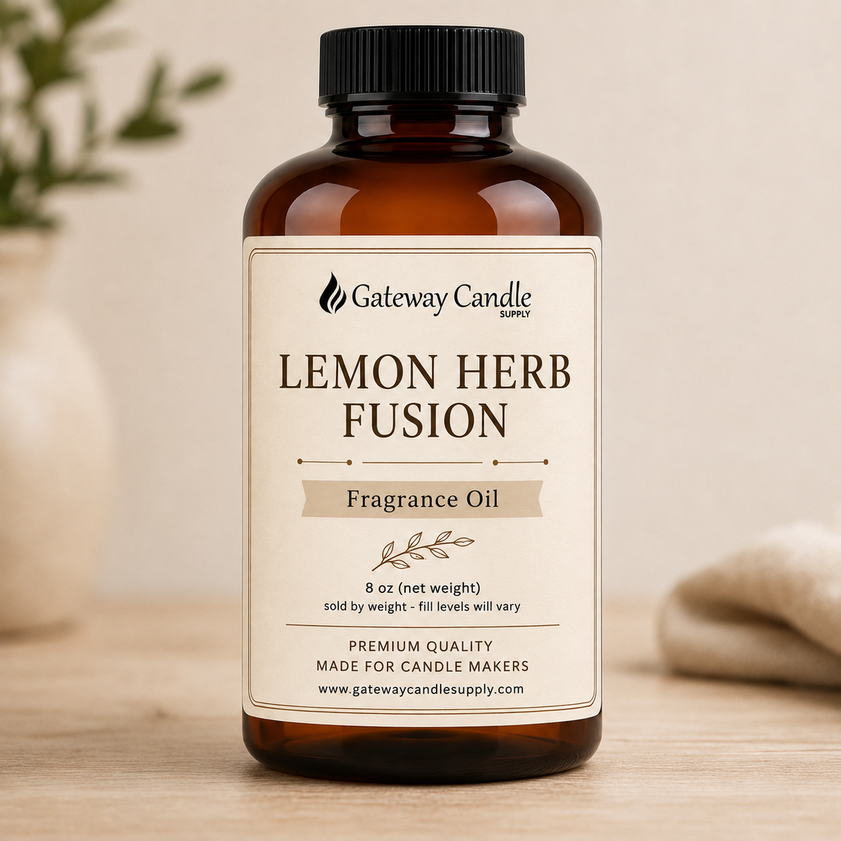 Lemon Herb Fusion fragrance oil bottle by Gateway Candle Supply