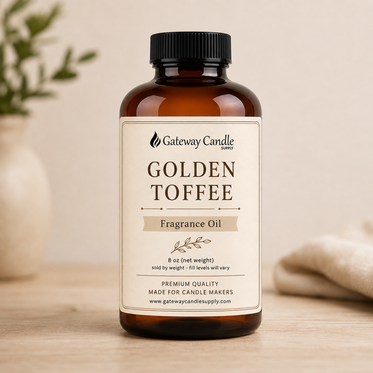 Golden Toffee fragrance oil bottle by Gateway Candle Supply