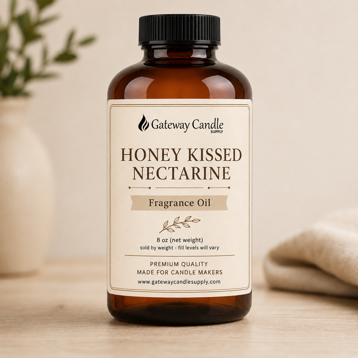 Honey Kissed Nectarine fragrance oil bottle by Gateway Candle Supply