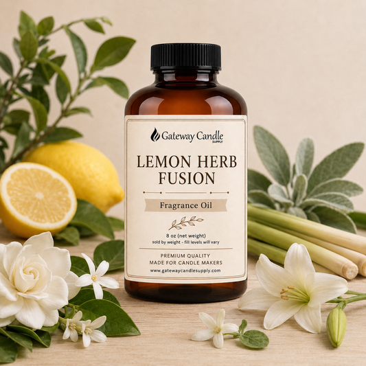 Lemon Herb Fusion fragrance oil with lemon lemongrass sage and white florals