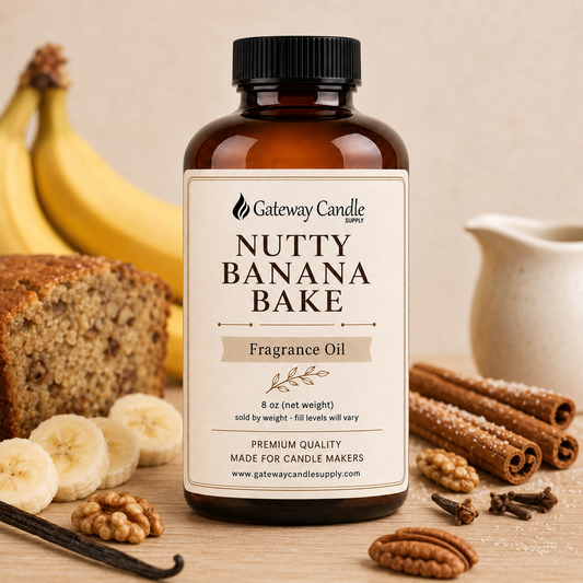 Nutty Banana Bake fragrance oil with banana loaf cinnamon clove nuts cream and vanilla